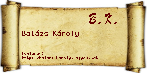 Balázs Károly névjegykártya