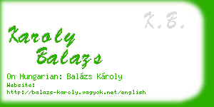 karoly balazs business card