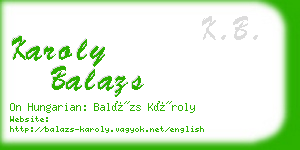 karoly balazs business card